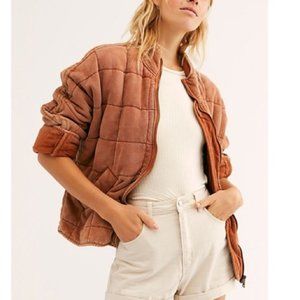 Free People Dolman quilted knit jacket - Terracotta M